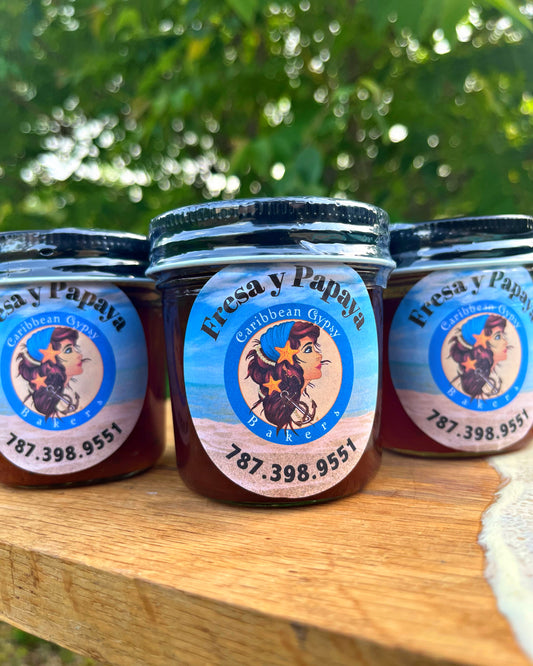 Mermelada de fresa y papaya