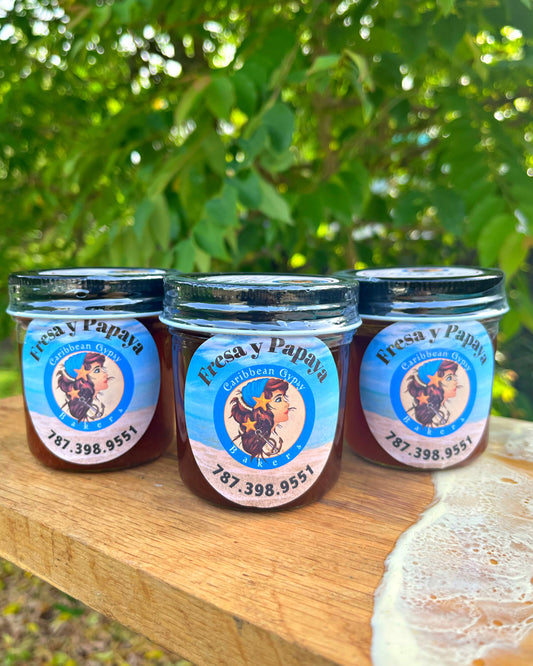 Mermelada de fresa y papaya